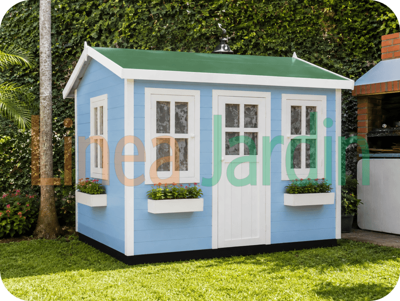 Casitas Infantiles de Madera con Tobogan y Hamacas marca LINEA JARDIN