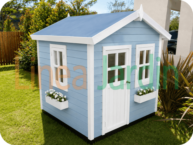 Casitas Infantiles de Madera con Tobogan y Hamacas marca LINEA JARDIN