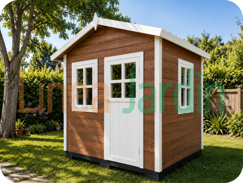 Casitas Infantiles de Madera con Tobogan y Hamacas marca LINEA JARDIN