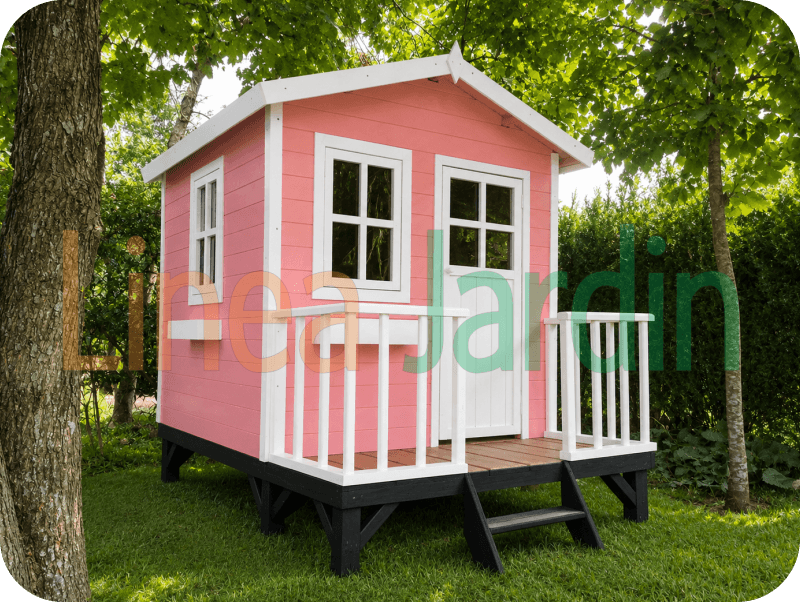 Casitas Infantiles de Madera con Tobogan y Hamacas marca LINEA JARDIN