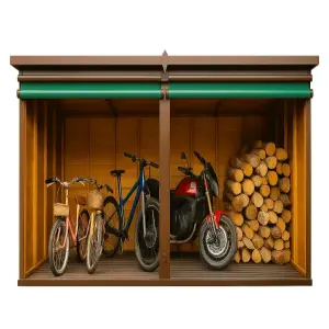 Guarda Bicicletas, Cobertizo para Bicicletas Motos y leña, Bicicletero con Techo