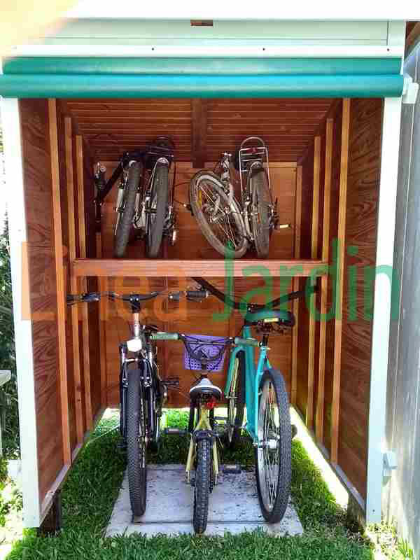 Guarda bicicletas top de madera